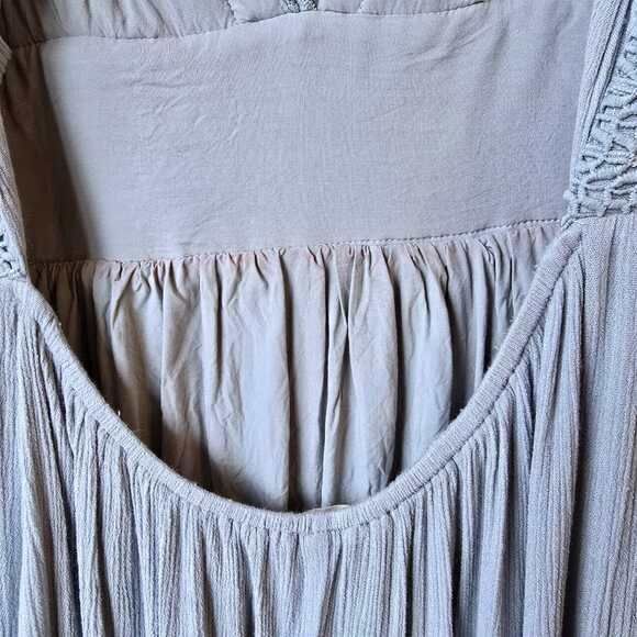 Illa Illa Crochet babydoll Dress Sz M Mint Tie Back Coquette Romantic Boho - Picture 7 of 9